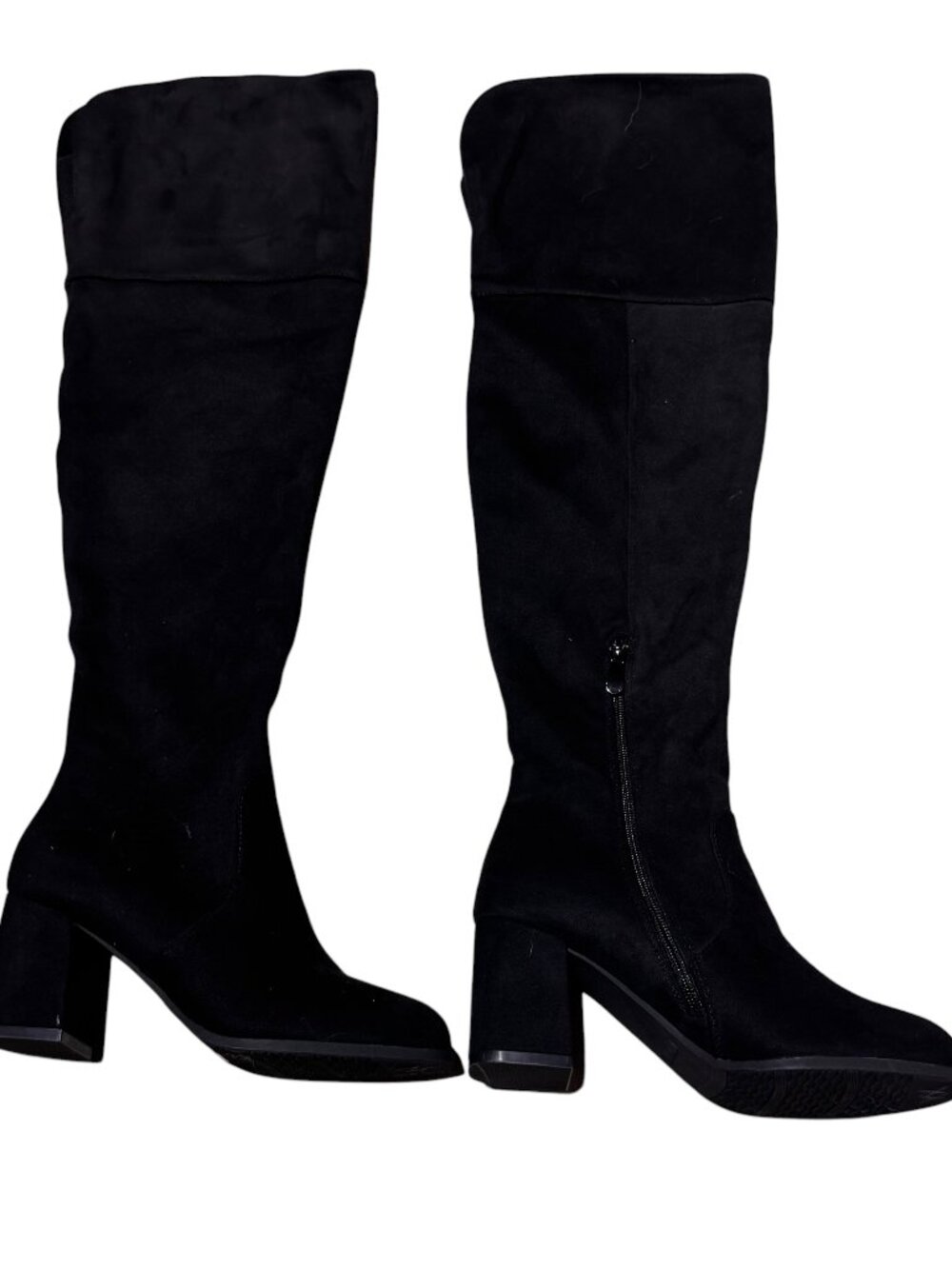 Dream Pairs Sexy Black Thigh High Boots Block Heels Over the Knee Club Party Sz6